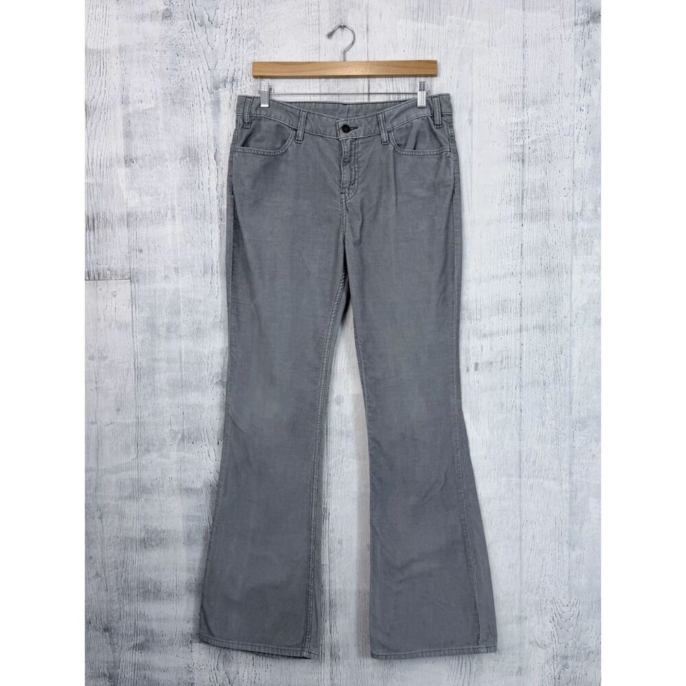 Levis Corduroy Boot Cut Mid Rise Pants Gray Womens 31 (Fit 33x34) Hippie VTG